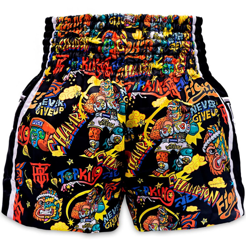 TKB TopKing х Puck Muay Thai Boxing Shorts Multi-Black Free Shipping