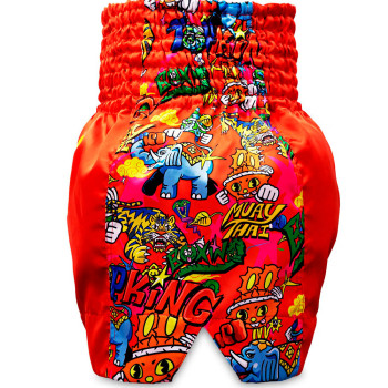 TKB TopKing х Puck Muay Thai Boxing Shorts Red Free Shipping