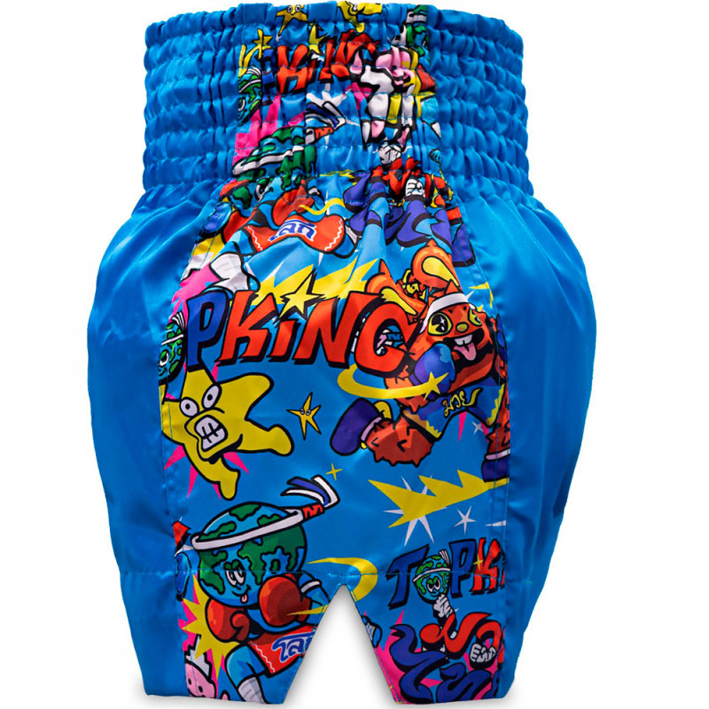 TKB TopKing х Puck Muay Thai Boxing Shorts Blue Free Shipping