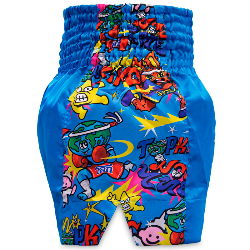 TKB TopKing х Puck Muay Thai Boxing Shorts Blue Free Shipping