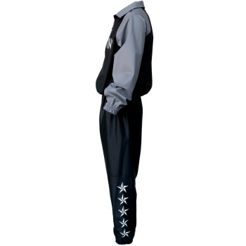 TKB TopKing Sweat Suit Sauna Sweatsuit Vinyl Muay Thai Boxing Black-Gray