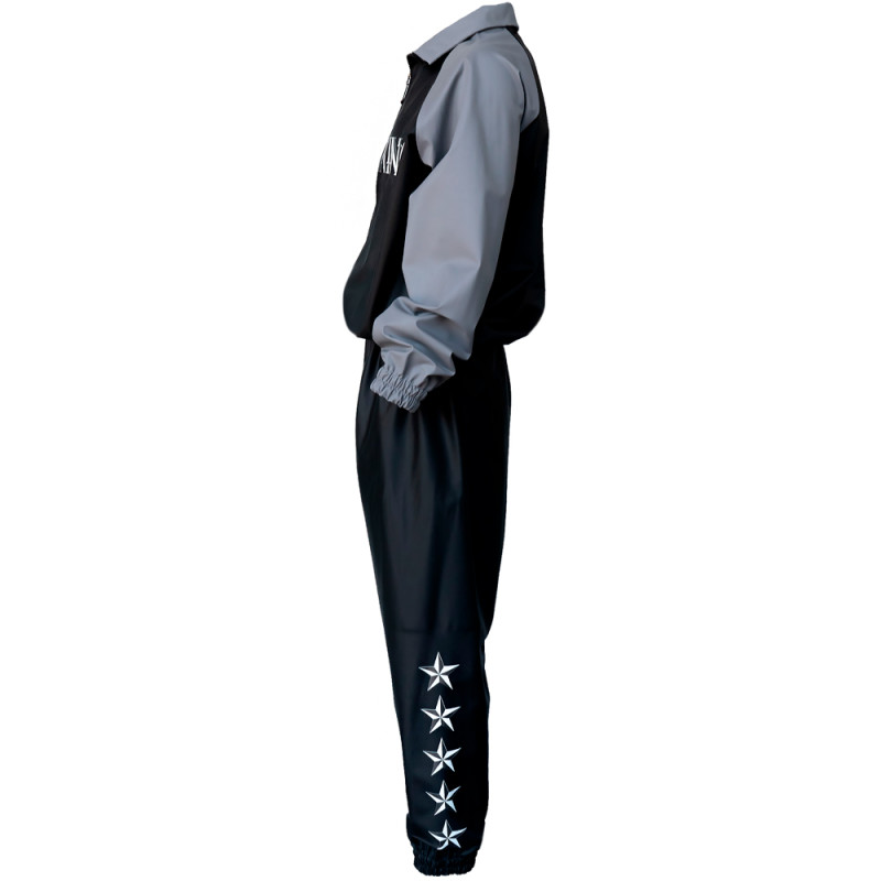 TKB TopKing Sweat Suit Sauna Sweatsuit Vinyl Muay Thai Boxing Black-Gray