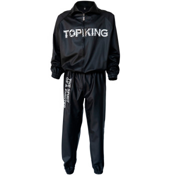 TKB TopKing Sweat Suit Sauna Sweatsuit Vinyl Muay Thai Boxing Black