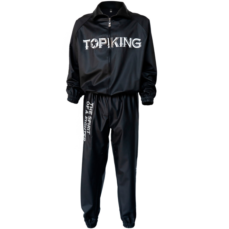 TKB TopKing Sweat Suit Sauna Sweatsuit Vinyl Muay Thai Boxing Black