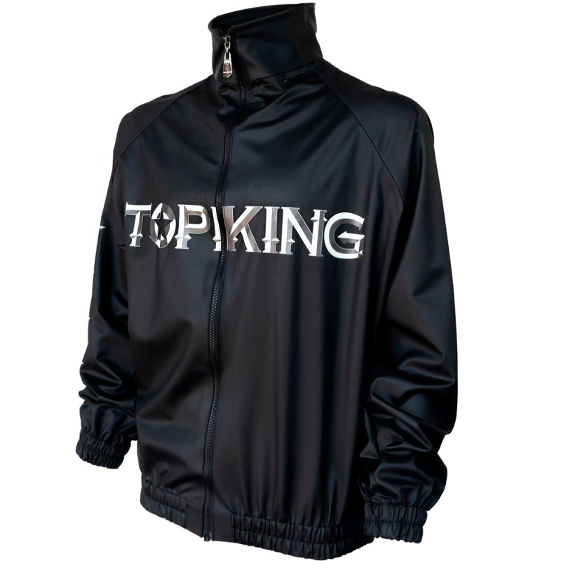 TKB TopKing Sweat Suit Sauna Sweatsuit Vinyl Muay Thai Boxing Black