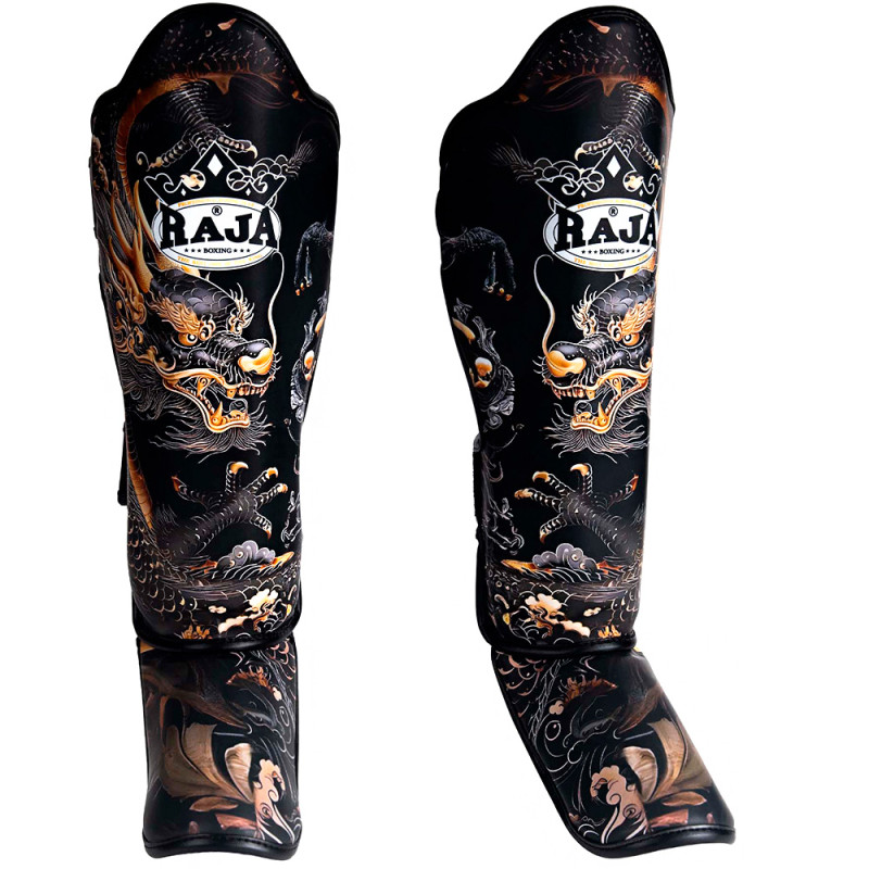 Raja Boxing "Gold Dragon" Muay Thai Shin Guards