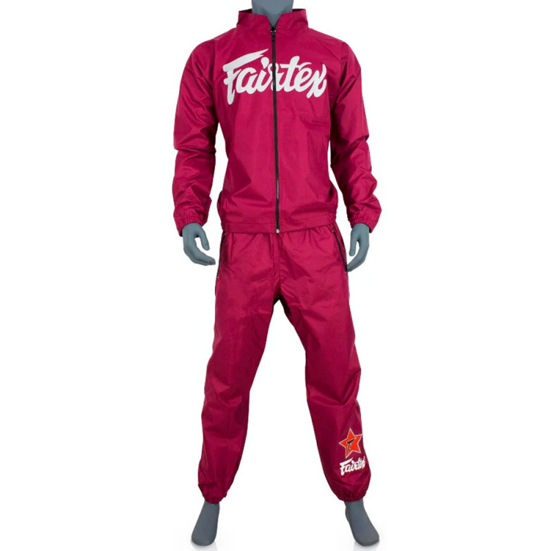 Fairtex VS2 Sweat Suit Sauna Sweatsuit Vinyl Muay Thai Boxing Maroon