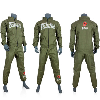 Fairtex VS2 Sweat Suit Sauna Sweatsuit Vinyl Muay Thai Boxing Green
