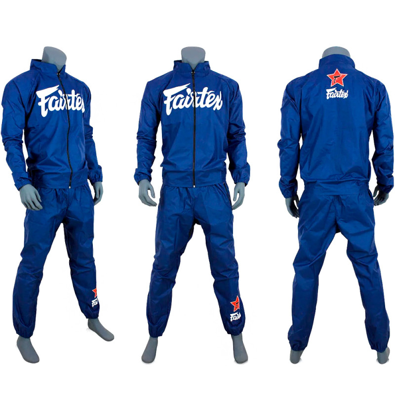 Fairtex VS2 Sweat Suit Sauna Sweatsuit Vinyl Muay Thai Boxing Blue