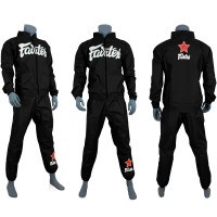 Fairtex VS2 Sweat Suit Sauna Sweatsuit Vinyl Muay Thai Boxing Black