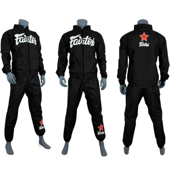 Fairtex VS2 Sweat Suit Sauna Sweatsuit Vinyl Muay Thai Boxing Black