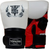 TKB TopKing "Air" Bag Gloves Muay Thai Boxing Mitts Open Thumb White-Black-Red