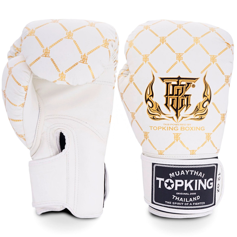 TKB TopKing Boxing Gloves "Chain" White-Gold