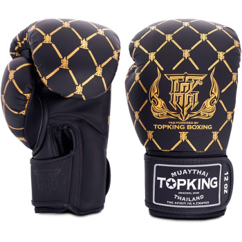 TKB Top King Boxing Gloves "Chain" Black-Gold