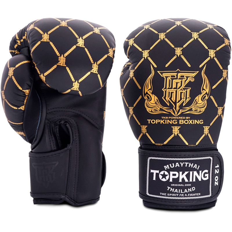 TKB TopKing Boxing Gloves "Chain" Black-Gold