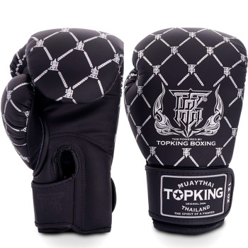 TKB Top King Boxing Gloves "Chain" Black-Silver
