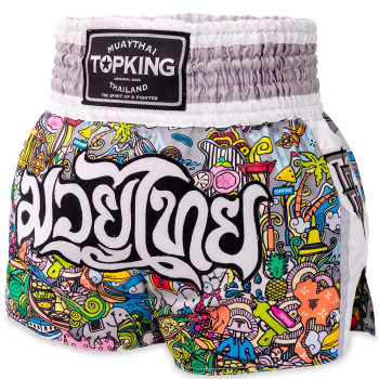 TKB Top King TKTBS-263 Muay Thai Boxing Shorts White Free Shipping