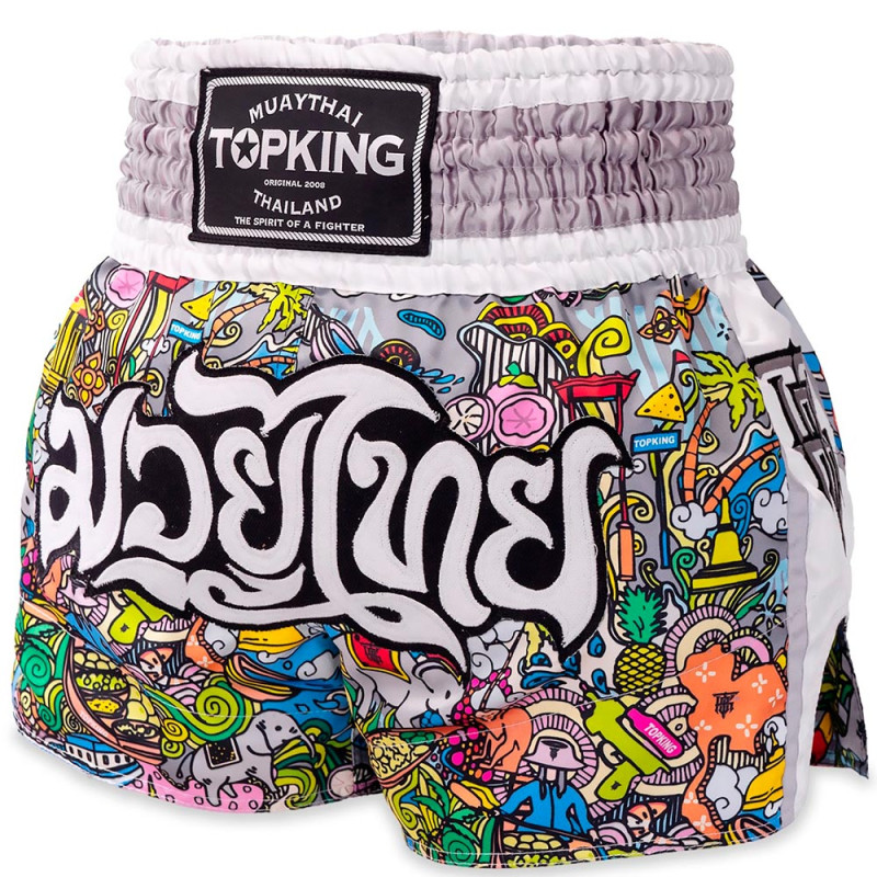 TKB TopKing TKTBS-263 Muay Thai Boxing Shorts White Free Shipping