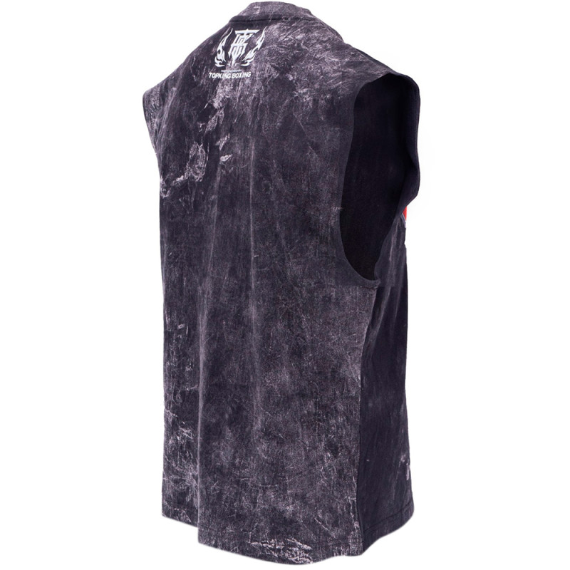 TKB TopKing TKSLS-034 T-Shirt Sleeveless Muay Thai Boxing Gray Free Shipping
