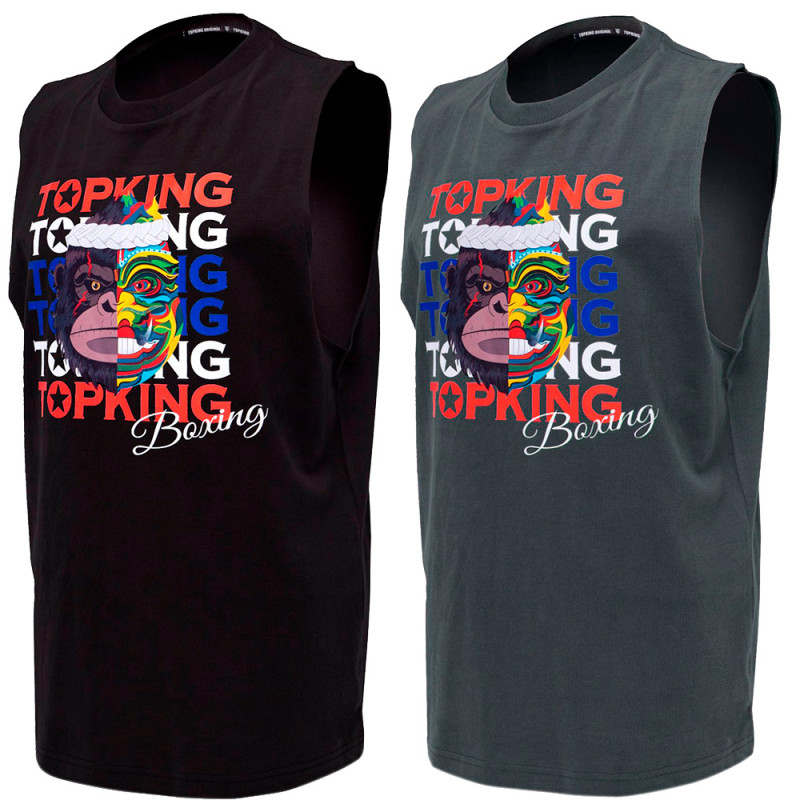 TKB TopKing TKSLS-031 T-Shirt Sleeveless Muay Thai Boxing Free Shipping