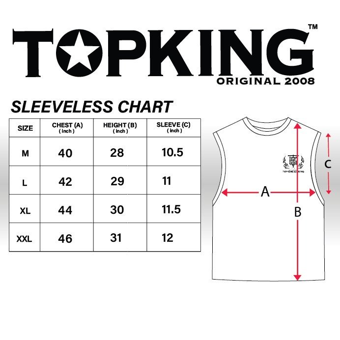 TKB TopKing TKSLS-033 T-Shirt Sleeveless Muay Thai Boxing Free Shipping
