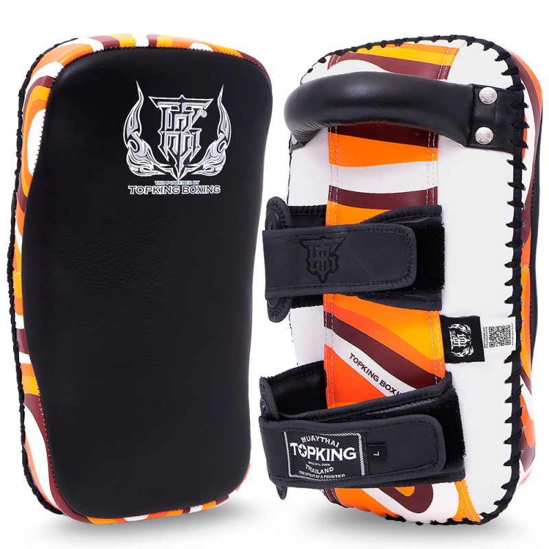 TKB TopKing TKKPL-CV "Lava" Thai Pads Curve Muay Thai Boxing Orange
