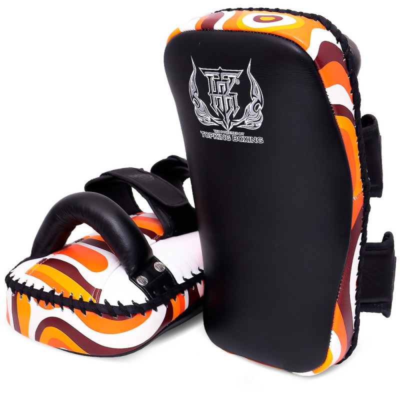 TKB TopKing TKKPL-CV "Lava" Thai Pads Curve Muay Thai Boxing Orange