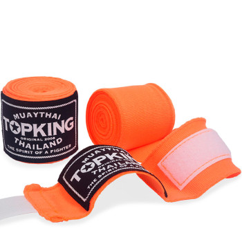 TKB Top King Hand Wraps Muay Thai Boxing Elastic Free Shipping Orange