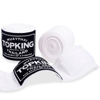 TKB Top King Hand Wraps Muay Thai Boxing Elastic Free Shipping White