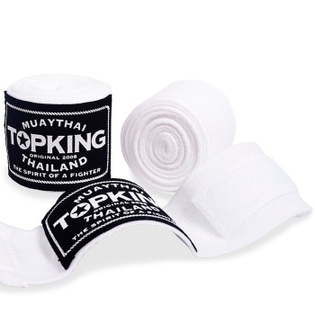 TKB Top King Hand Wraps Muay Thai Boxing Elastic Free Shipping White