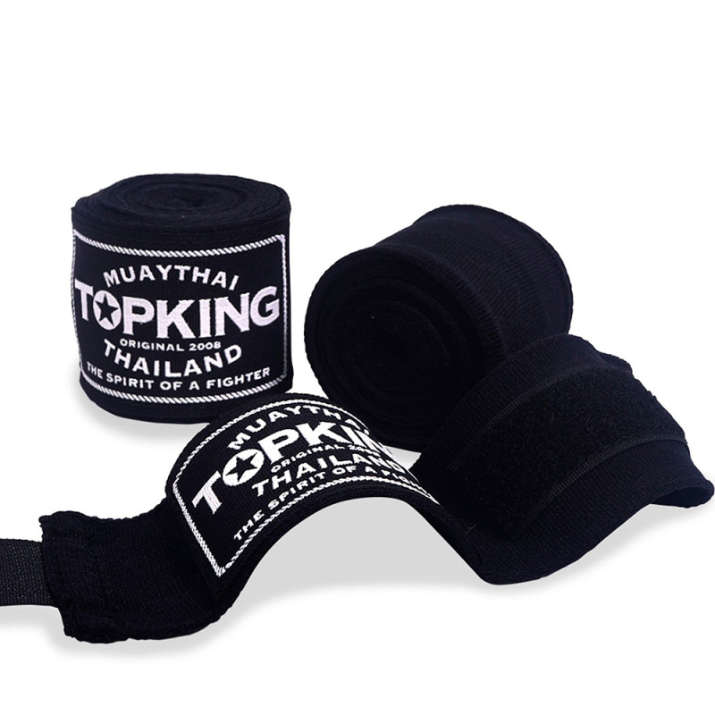 TKB TopKing Hand Wraps Muay Thai Boxing Elastic Free Shipping Black