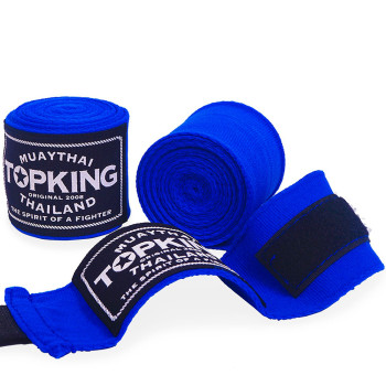 TKB Top King Hand Wraps Muay Thai Boxing Elastic Free Shipping Blue