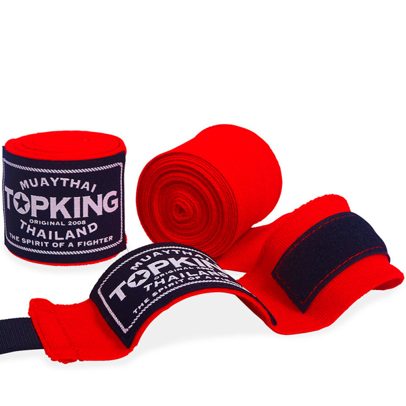 TKB TopKing Hand Wraps Muay Thai Boxing Elastic Free Shipping Red