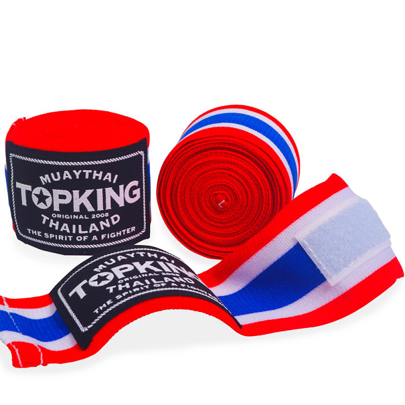 TKB TopKing Hand Wraps Muay Thai Boxing Elastic Free Shipping Thai Flag