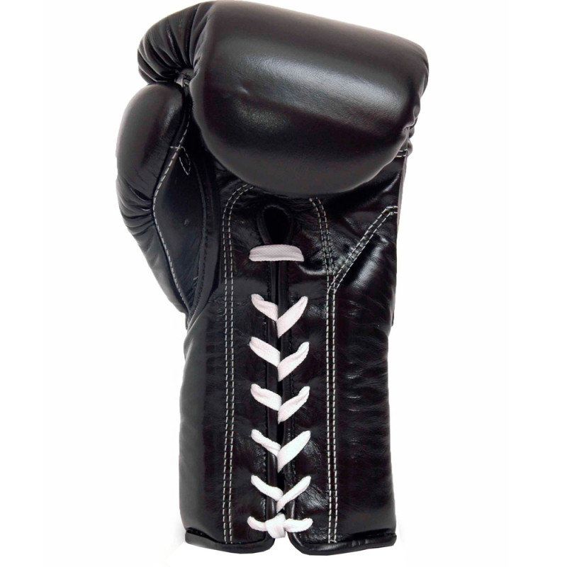 Fairtex BGL7 Boxing Gloves Mexican Style Lace Up Black