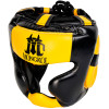 Mongkol Head Guard Headgear Muay Thai Boxing Black-Yellow