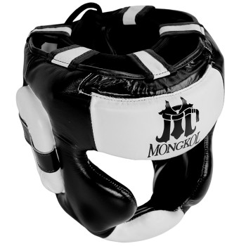 Mongkol Head Guard Headgear Muay Thai Boxing Black-White