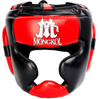 Mongkol Head Guard Headgear Muay Thai Boxing Black-Red