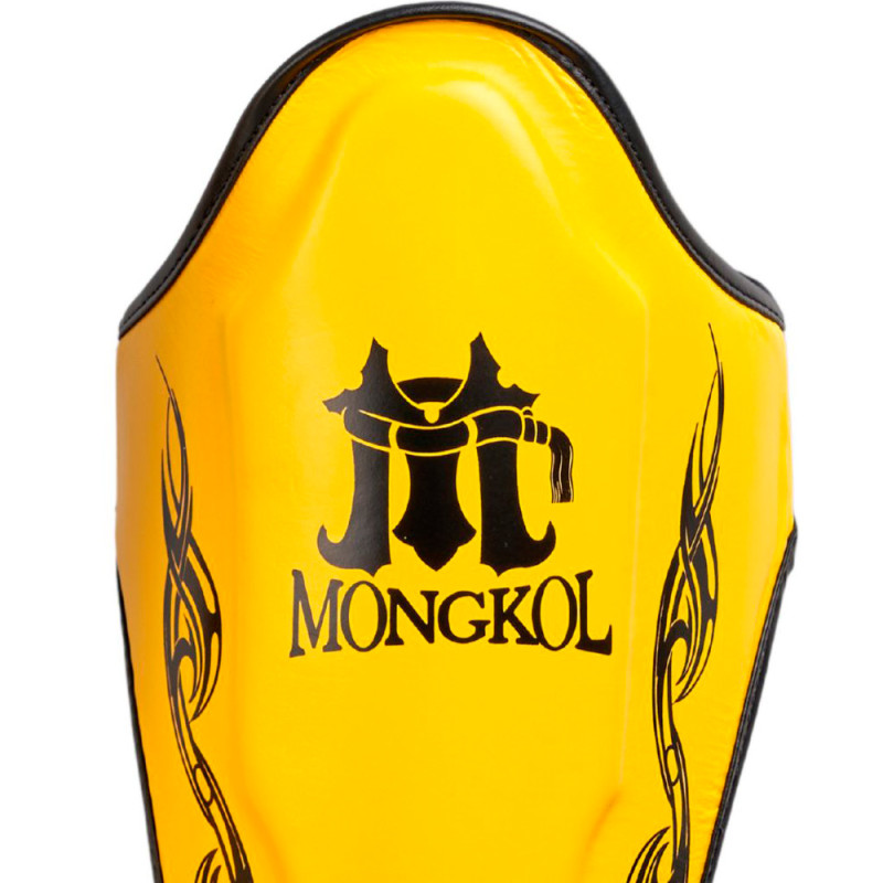 Mongkol Muay Thai Boxing Shin Guards Drawing Yellow