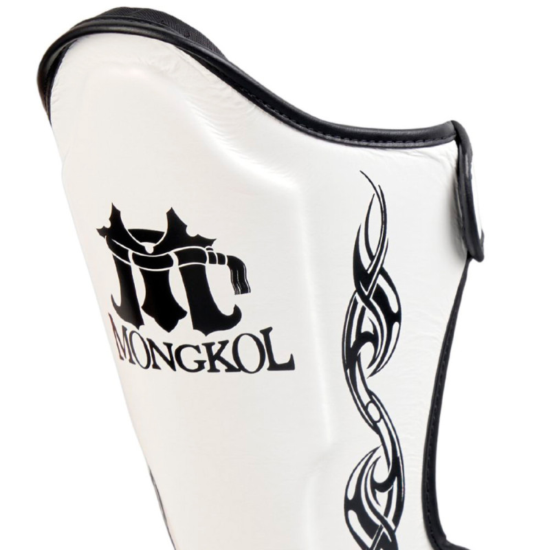 Mongkol Muay Thai Boxing Shin Guards Drawing White