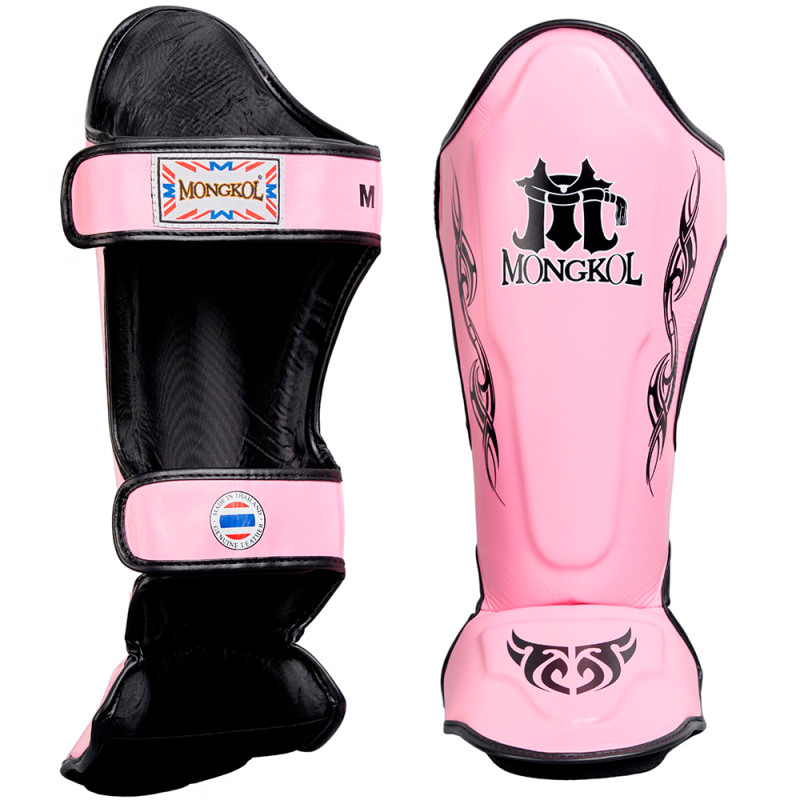 Mongkol Muay Thai Boxing Shin Guards Drawing Pink