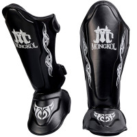 Mongkol Muay Thai Boxing Shin Guards Drawing Black