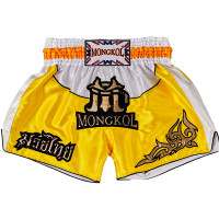 Mongkol Muay Thai Boxing Shorts Yellow-White Free Shipping