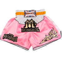 Mongkol Muay Thai Boxing Shorts Pink-White Free Shipping