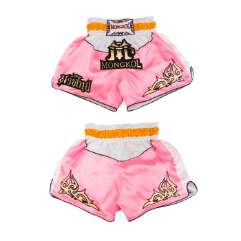 Mongkol Muay Thai Boxing Shorts Pink-White Free Shipping