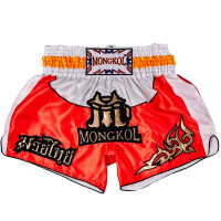 Mongkol Muay Thai Boxing Shorts Red-White Free Shipping