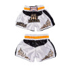 Mongkol Muay Thai Boxing Shorts White-Black Free Shipping