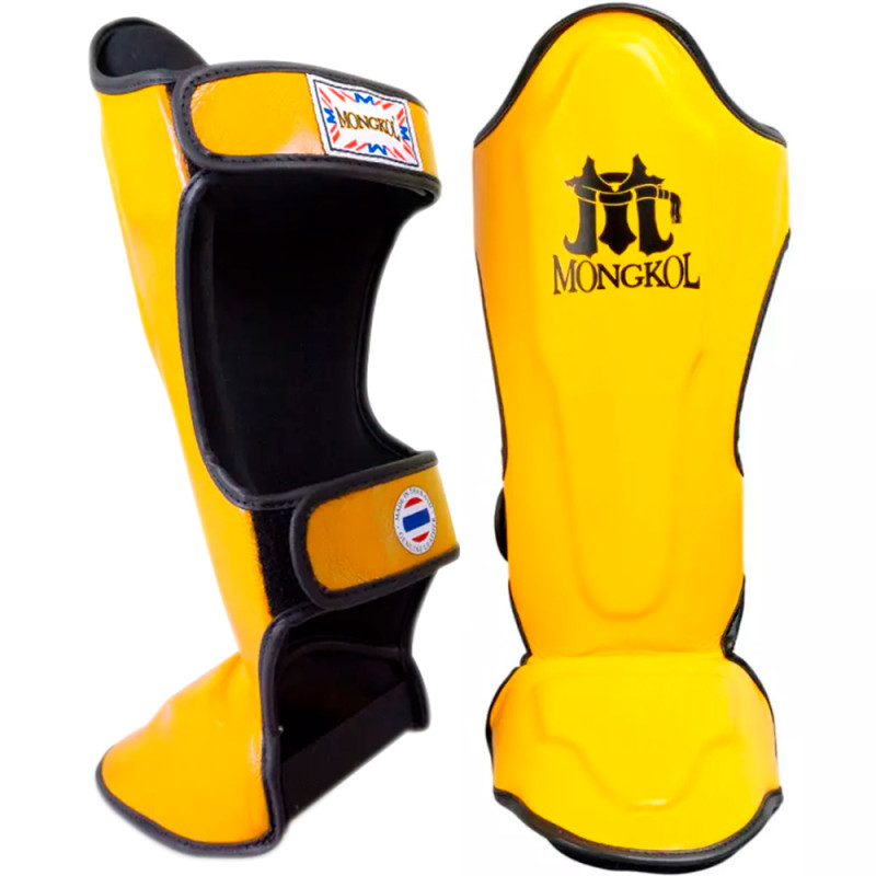 Mongkol Muay Thai Boxing Shin Guards Yellow
