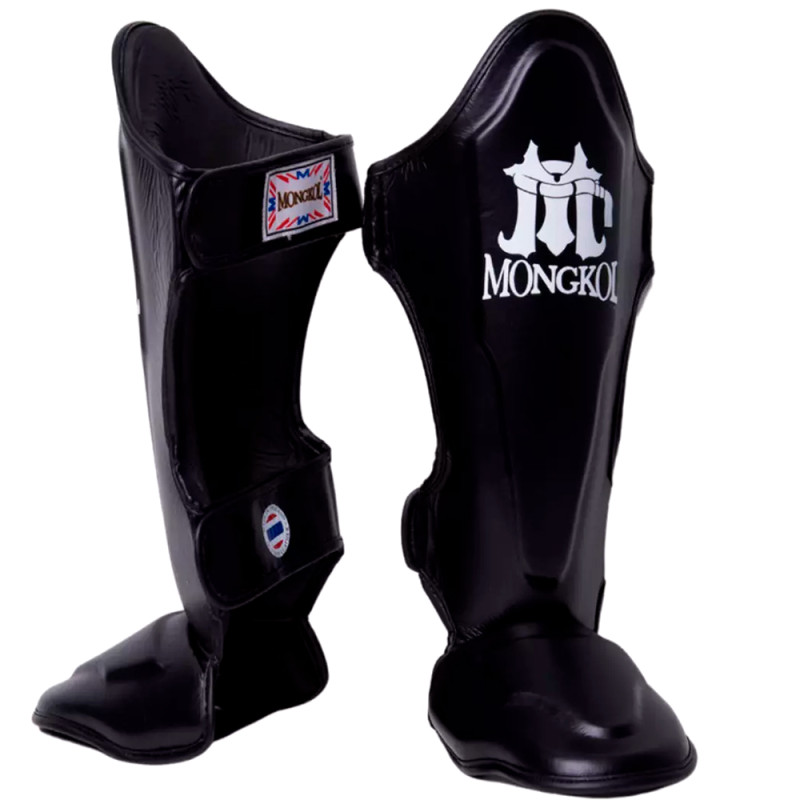 Mongkol Muay Thai Boxing Shin Guards Black