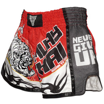 Born To Be Muay Thai Boxing Shorts Retro Red Free Shipping